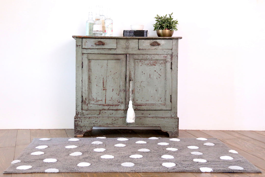 Polka Dots Rug in Grey & White design by Lorena Canals