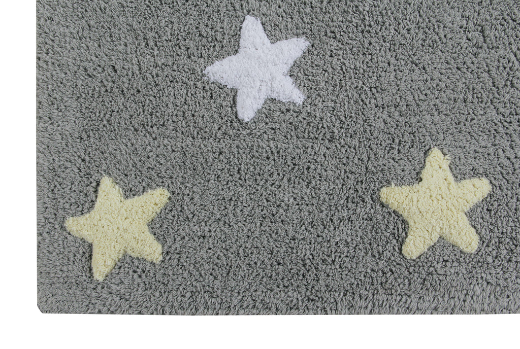 Tricolor Stars Rug in Grey & Pink design by Lorena Canals
