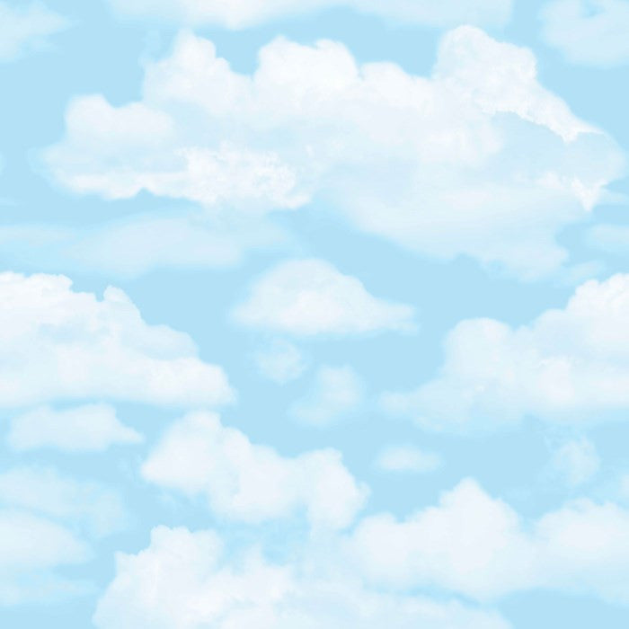 Cloud Nine Wallpaper in Blue from the Kids Collection by Graham & Brown