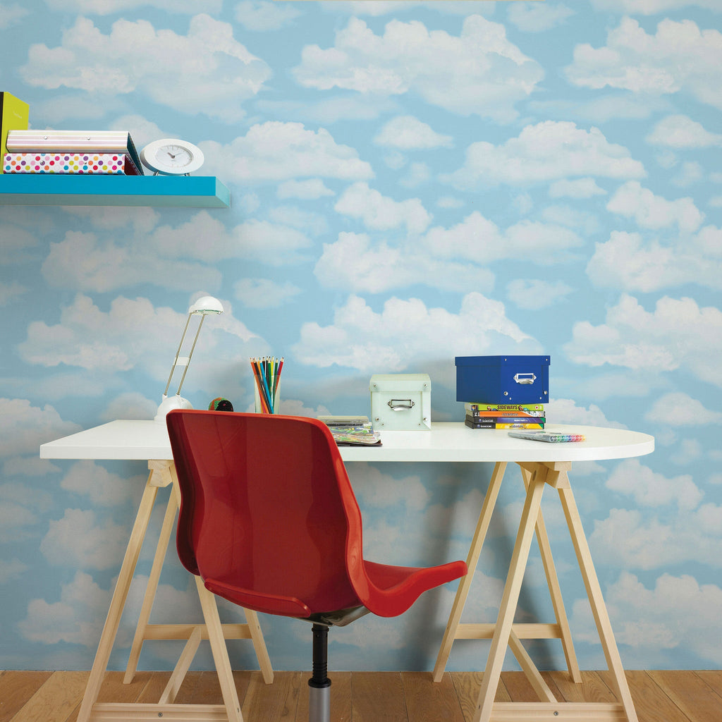 Cloud Nine Wallpaper in Blue from the Kids Collection by Graham & Brown