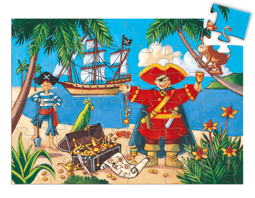 Silhouette Puzzles The Pirate And His Treasure design by DJECO