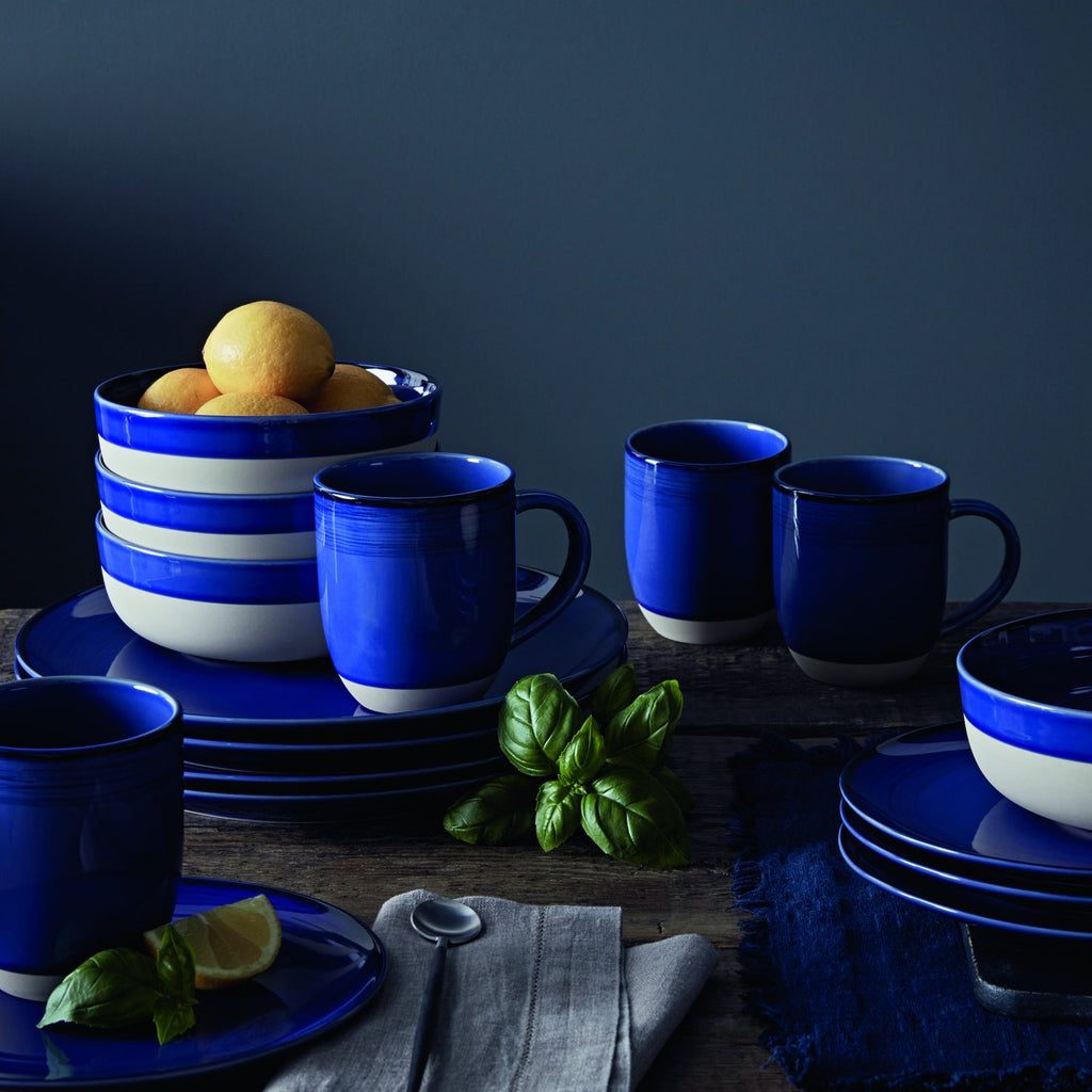 Brushed Glaze 16-Piece Set in Cobalt Blue by Ellen DeGeneres