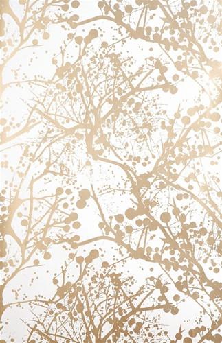 Wilderness Wallpaper in Gold and White by Ferm Living
