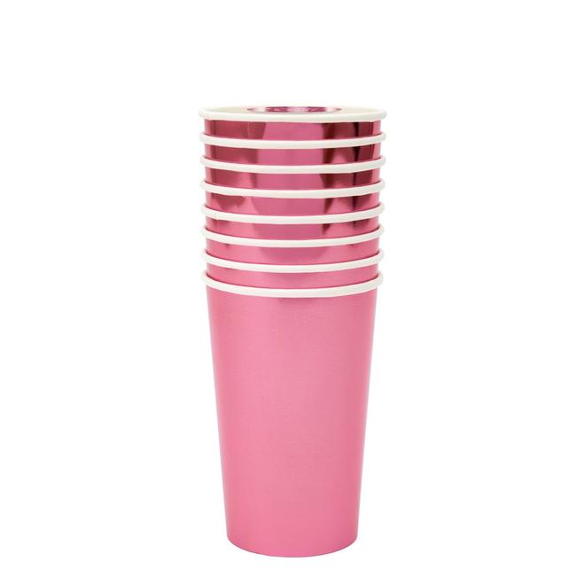 Metallic Pink Highball Cups