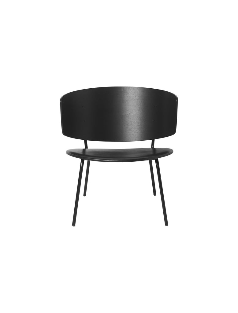 Herman Lounge Chair in Black & Black Leather by Ferm Living