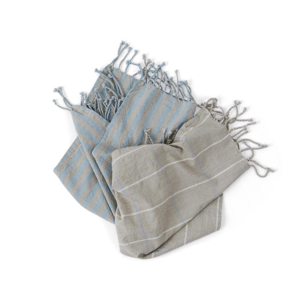 2 Piece Set Gobi Tea Towel in Tourmaline / Grey