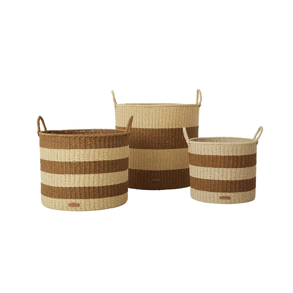 Gomi Cylinder Storage Baskets - 3 PCS/SET- Caramel