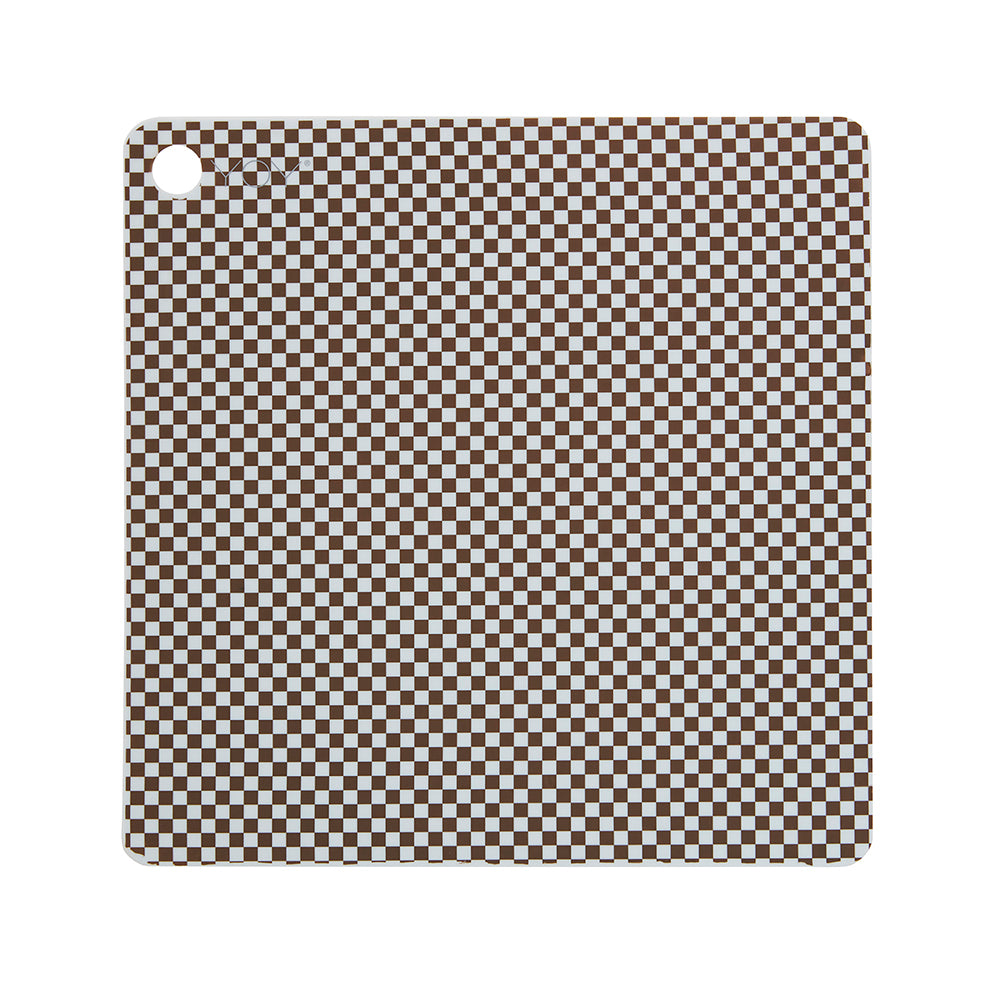 Pack of 2 Placemat Checker in Dusty Blue/Choko