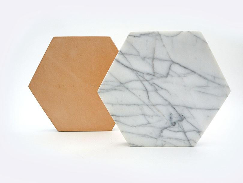 White Marble Trivet in Various Shapes design by Fort Standard