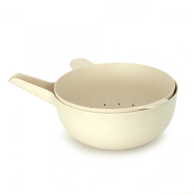 Pronto Bamboo Large Mixing Bowl and Colander Set in Various Colors design by EKOBO