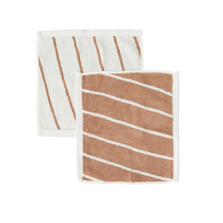 Pack of 2 Raita Wash Cloth in Cloud / Caramel