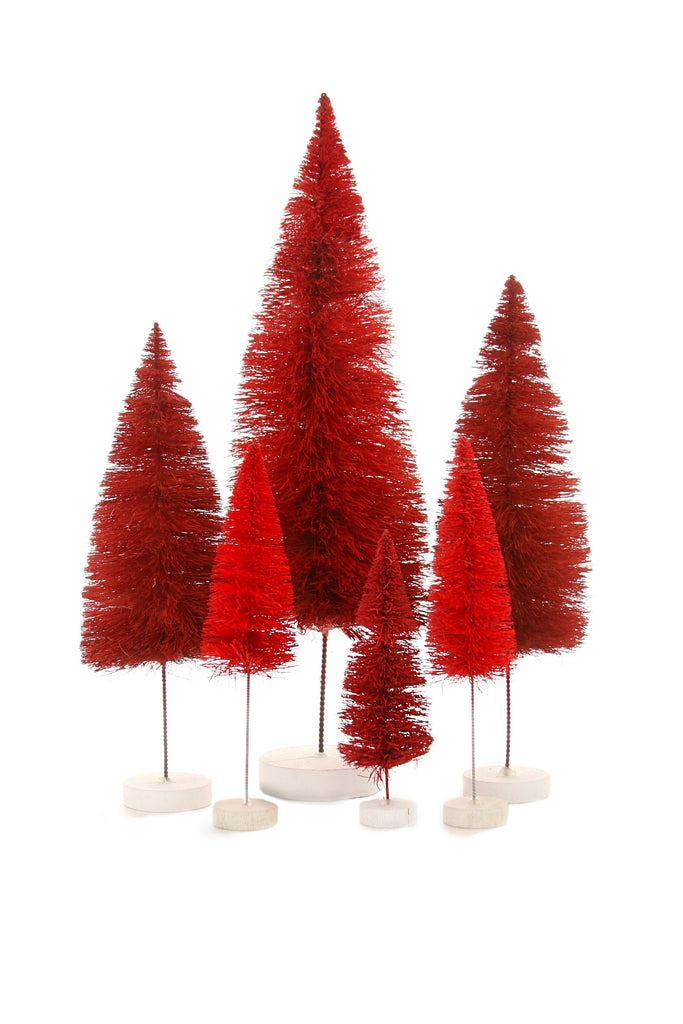 Rainbow Trees in Red (Set of Six) Holiday Decor by Cody Foster & Co.