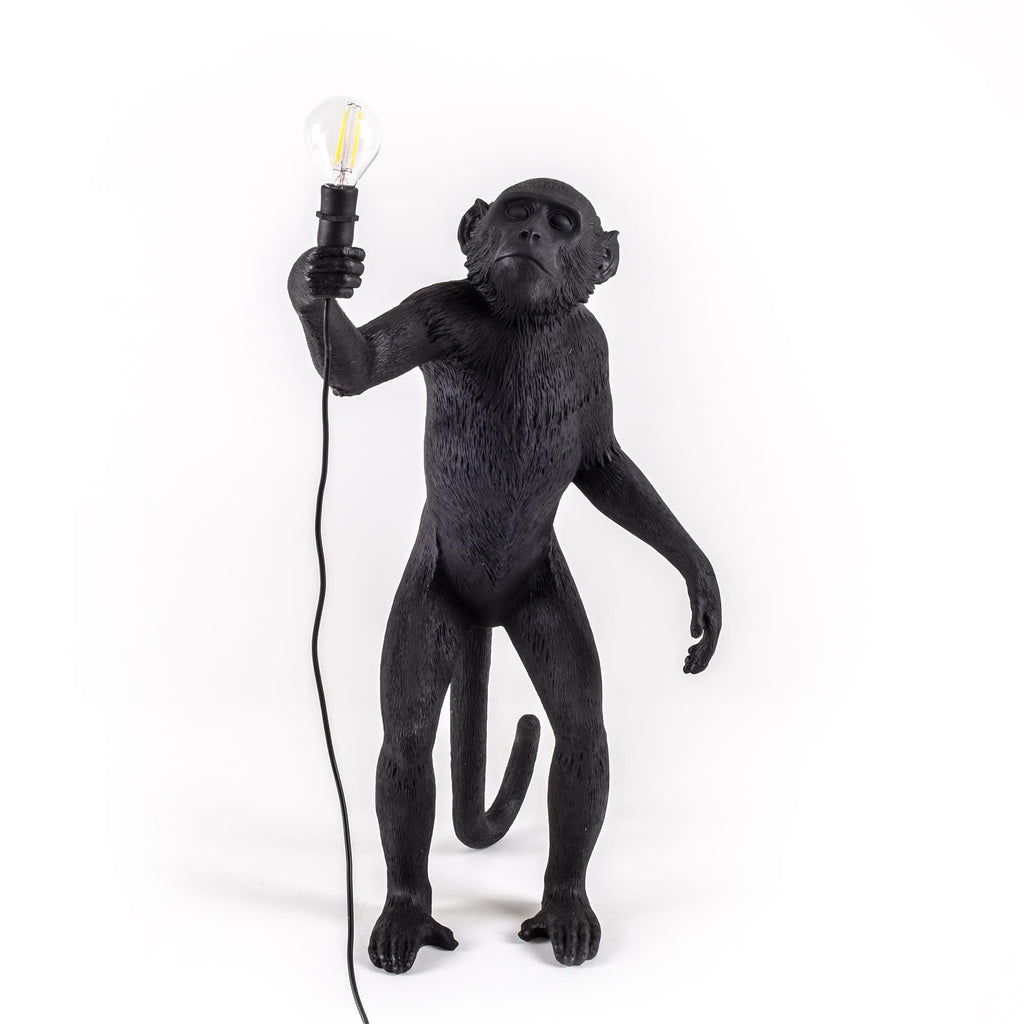 The Monkey Lamp in Black Standing Version design by Seletti