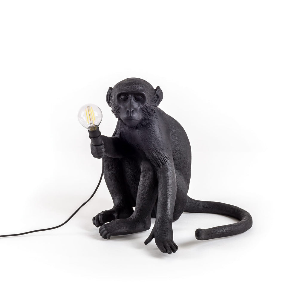 The Monkey Lamp in Black Sitting Version design by Seletti