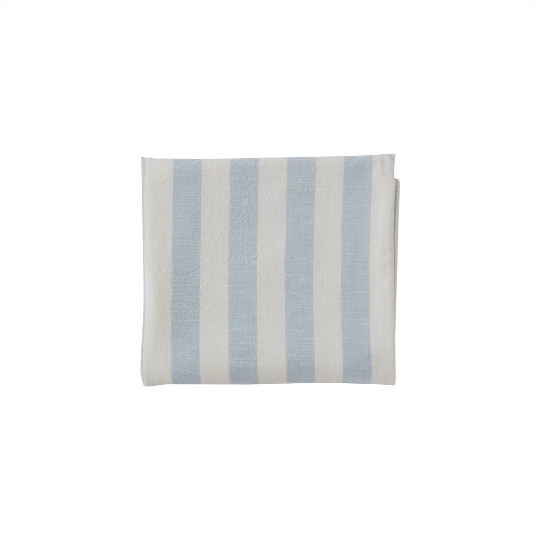 Large Striped Tablecloth in Ice Blue