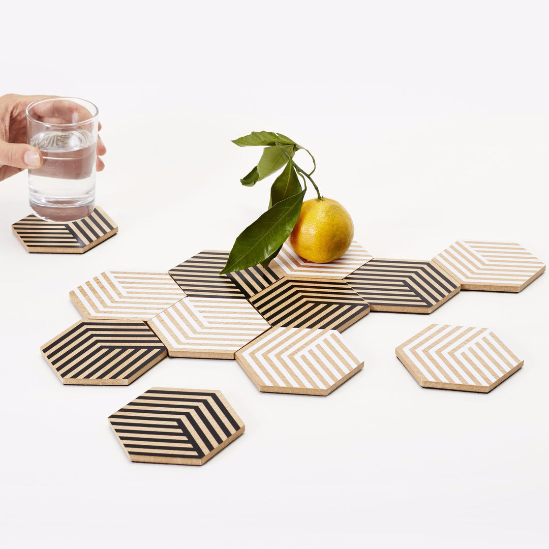 Set of 6 Table Tiles Optic in Various Colors design by Areaware