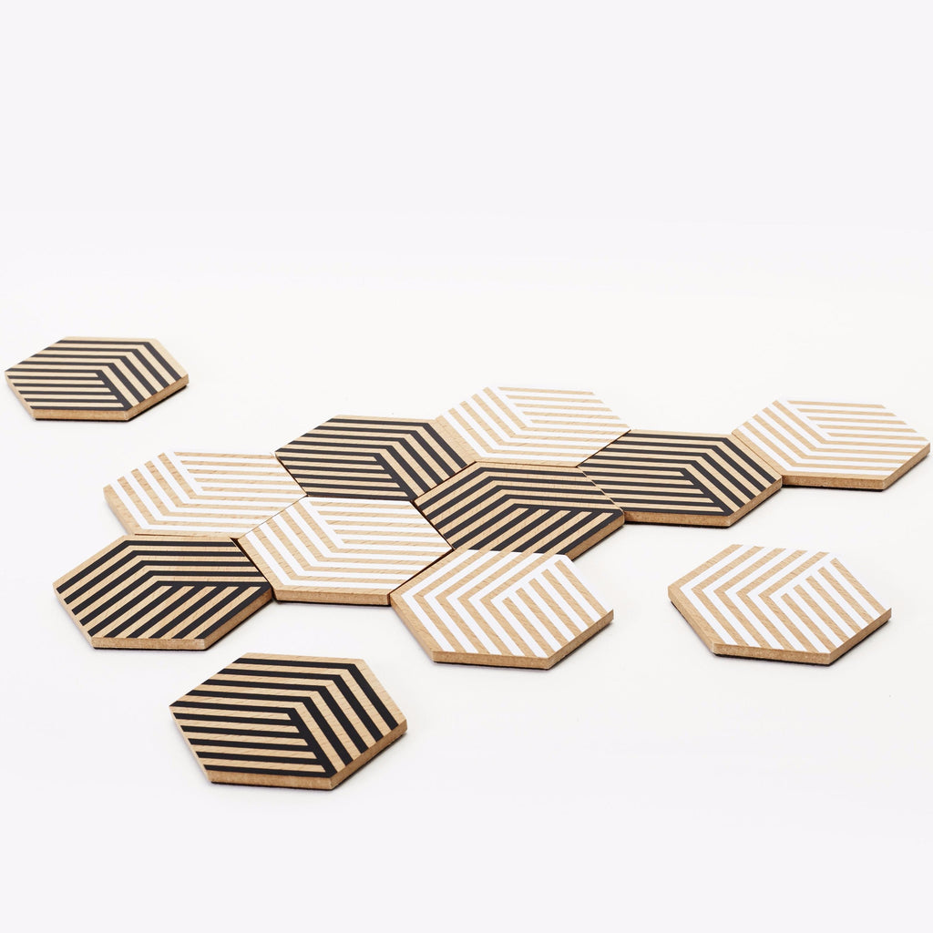 Set of 6 Table Tiles Optic in Various Colors design by Areaware