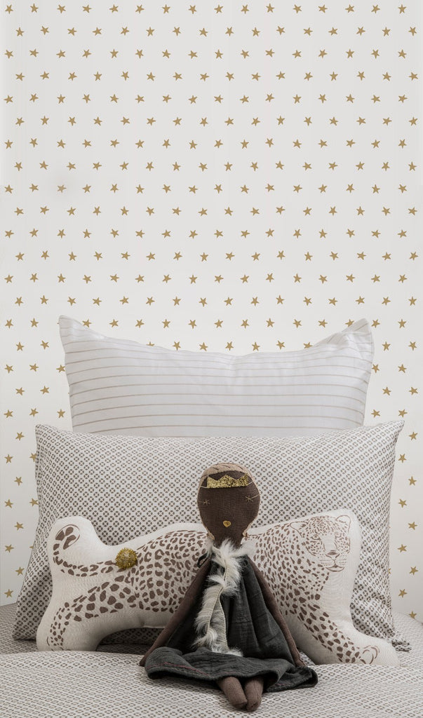 Twinkle Wallpaper in Gold by Marley + Malek Kids