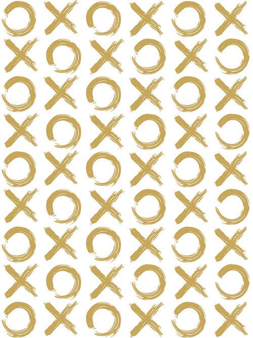 XO Wallpaper in Gold by Marley + Malek Kids