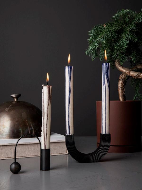 Balance Candle Holder in Black by Ferm Living