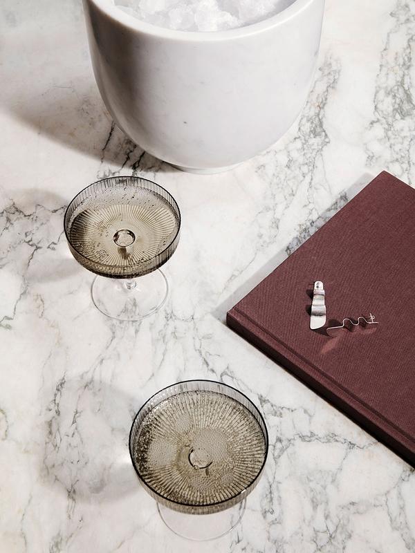 Set of 2 Ripple Champagne Saucers by Ferm Living