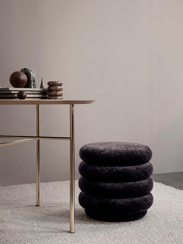 Small Round Pouf in Mokka by Ferm Living