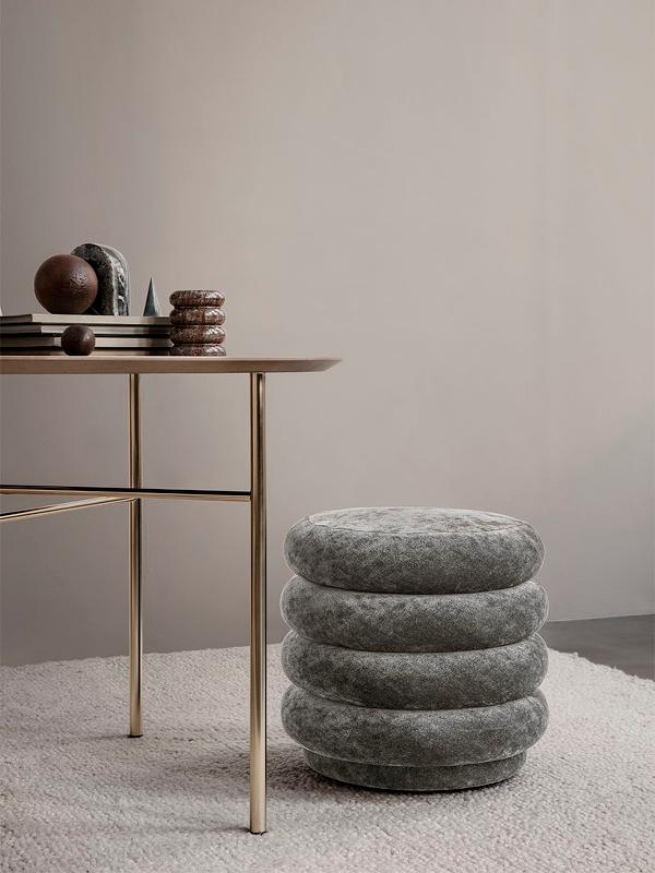 Small Round Pouf in Concrete by Ferm Living