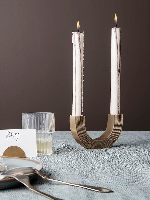 Arch Candle Holder in Brass by Ferm Living