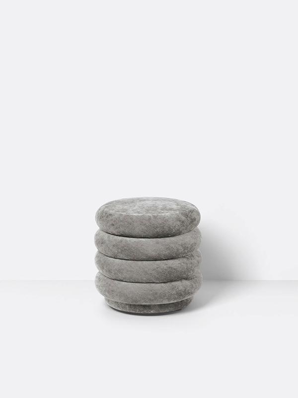 Small Round Pouf in Concrete by Ferm Living