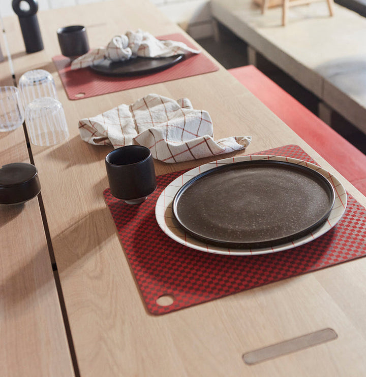 Pack of 2 Placemat Checker in Red